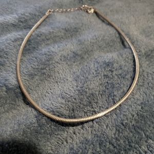 Silver Necklace Thick Spiral Chain